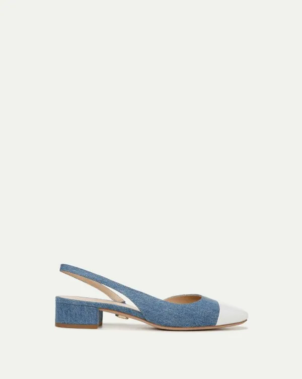 Cecile Denim CapToe Slingback Denimandcoconut Women Veronica Beard Shoes
