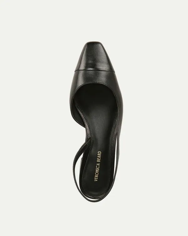 Cecile Leather CapToe Slingback Blackandblack Women Veronica Beard Shoes Cecile Leather CapToe Slingback Blackandblack Women Veronica Beard Shoes