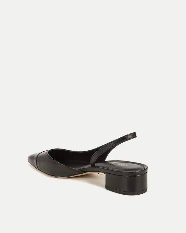 Cecile Leather CapToe Slingback Blackandblack Women Veronica Beard Shoes Cecile Leather CapToe Slingback Blackandblack Women Veronica Beard Shoes