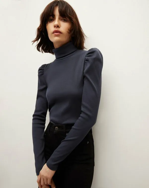Cedar Turtleneck Navy Women Veronica Beard Tops