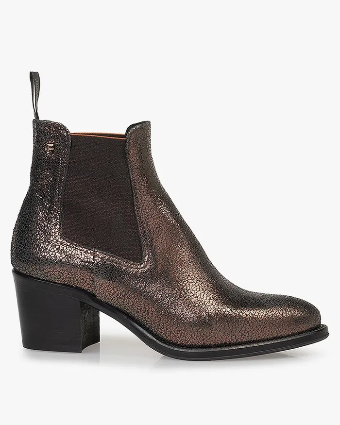 Chelsea Boots Women Floris Van Bommel Chudi 0107 Metallic Print