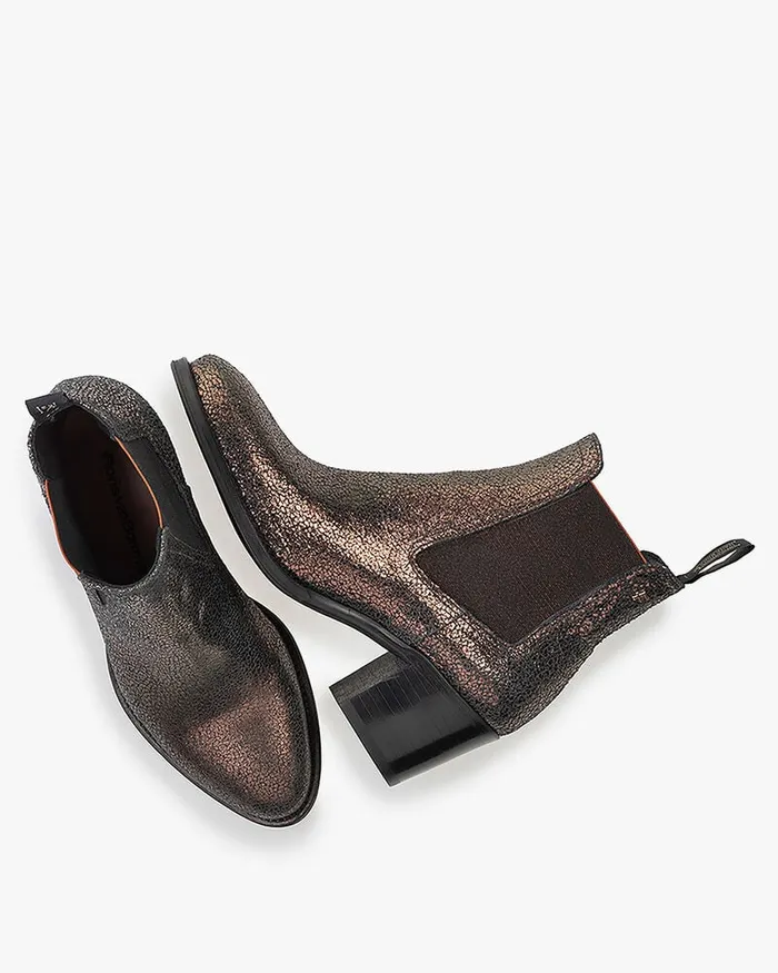 Chelsea Boots Women Floris Van Bommel Chudi 0107 Metallic Print