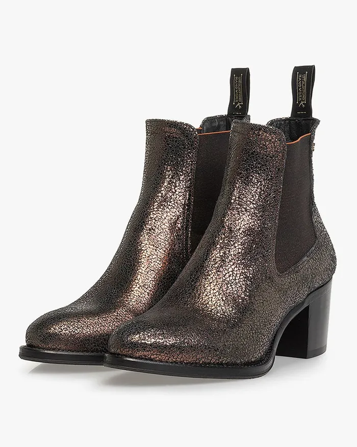 Chelsea Boots Women Floris Van Bommel Chudi 0107 Metallic Print