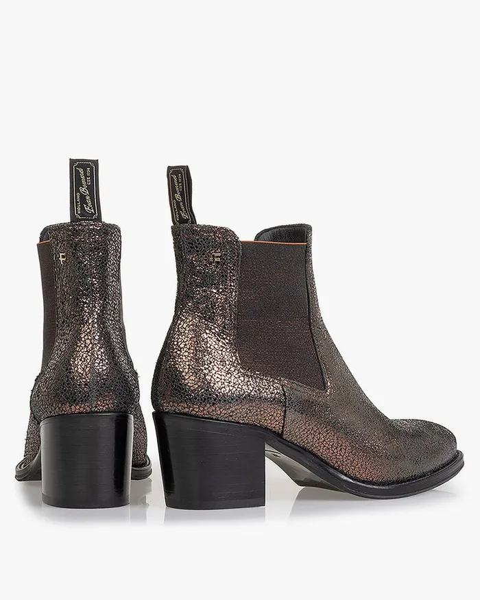 Chelsea Boots Women Floris Van Bommel Chudi 0107 Metallic Print