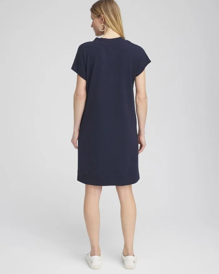 Chico039s Activewear Zenergy Gauze Dress Classic Navy 8211 Clothing