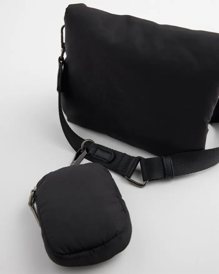 Chico039s Bags Mini Puffer Crossbody Bag Black 8211 Shoes and Accessories