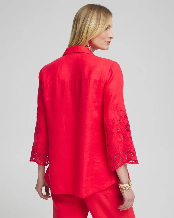 Chico039s Blouses and Shirts Linen Eyelet Sleeve Shirt Watermelon Punch 8211 Clothing Chico039s Blouses and Shirts Linen Eyelet Sleeve Shirt Watermelon Punch 8211 Clothing