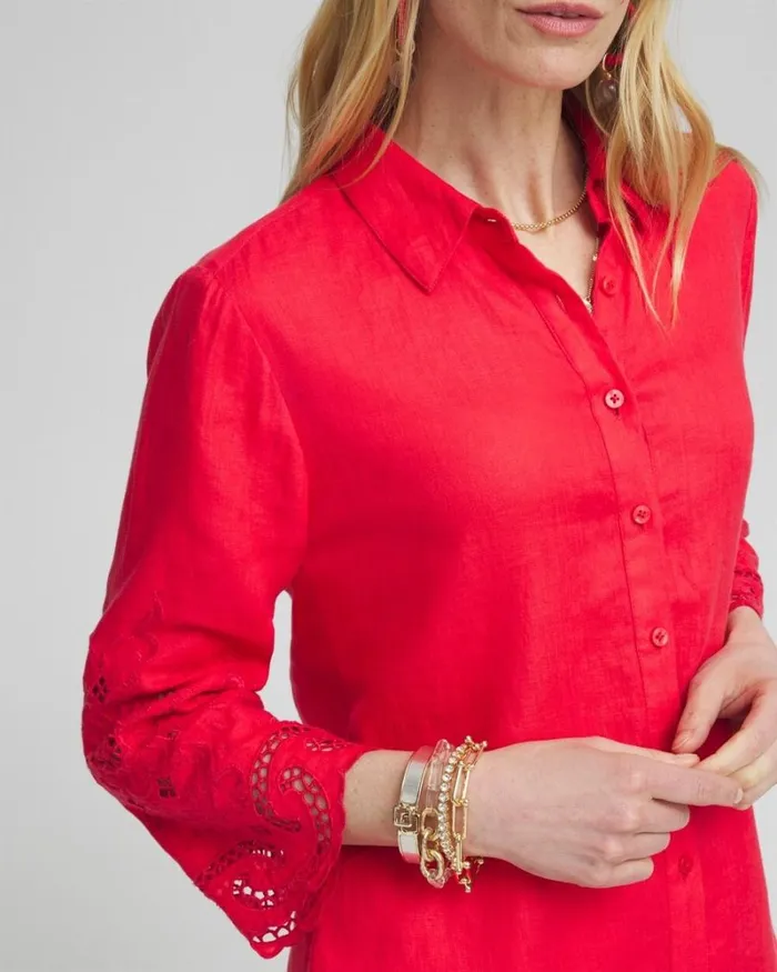 Chico039s Blouses and Shirts Linen Eyelet Sleeve Shirt Watermelon Punch 8211 Clothing Chico039s Blouses and Shirts Linen Eyelet Sleeve Shirt Watermelon Punch 8211 Clothing