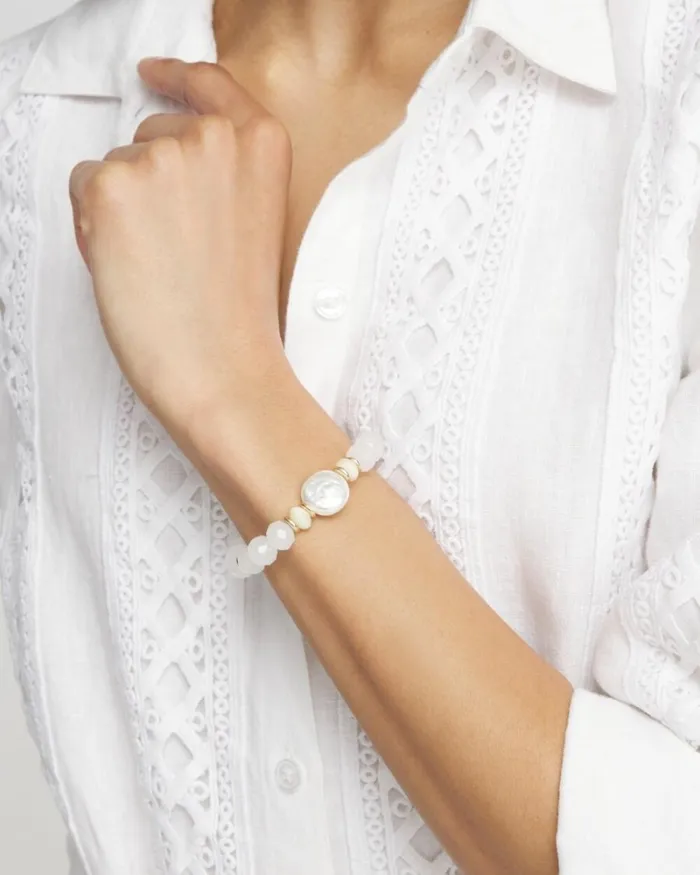 Chico039s Bracelets Faux Pearl Hero Stretch Bracelet Alabaster 8211 Shoes and Accessories Chico039s Bracelets Faux Pearl Hero Stretch Bracelet Alabaster 8211 Shoes and Accessories