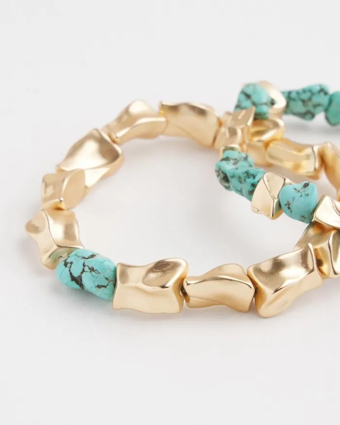 Chico039s Bracelets Turquoise Stretch Bracelet Set Turq 8211 Shoes and Accessories Chico039s Bracelets Turquoise Stretch Bracelet Set Turq 8211 Shoes and Accessories