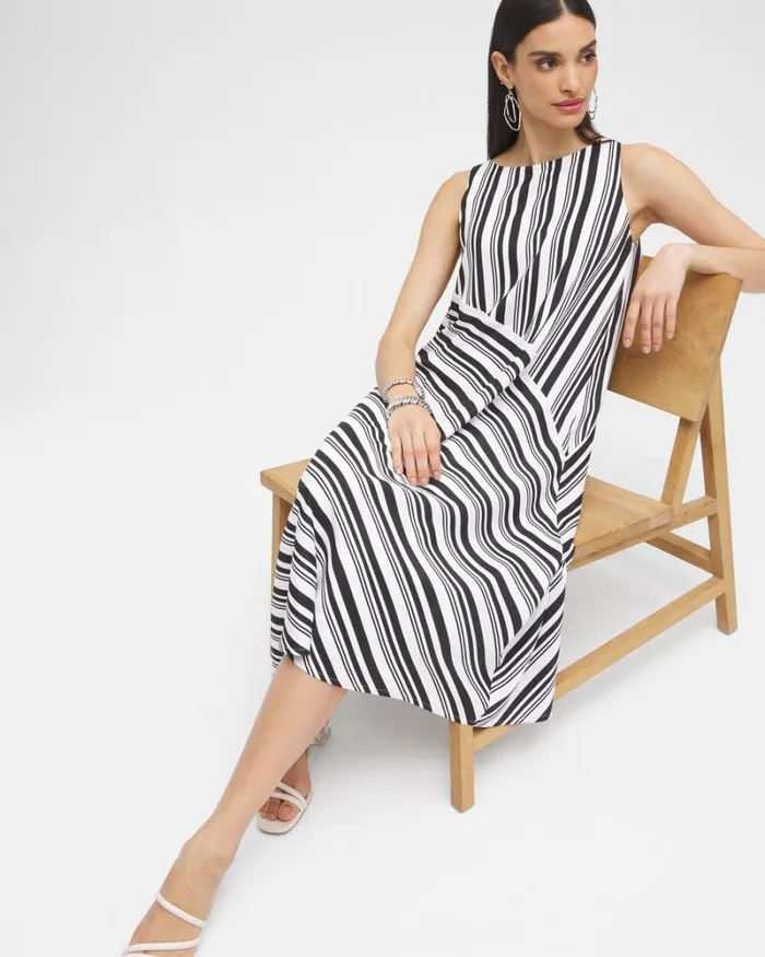 Chico039s Dresses Black Label Asymmetrical Dress Blackalabaster 8211 Clothing