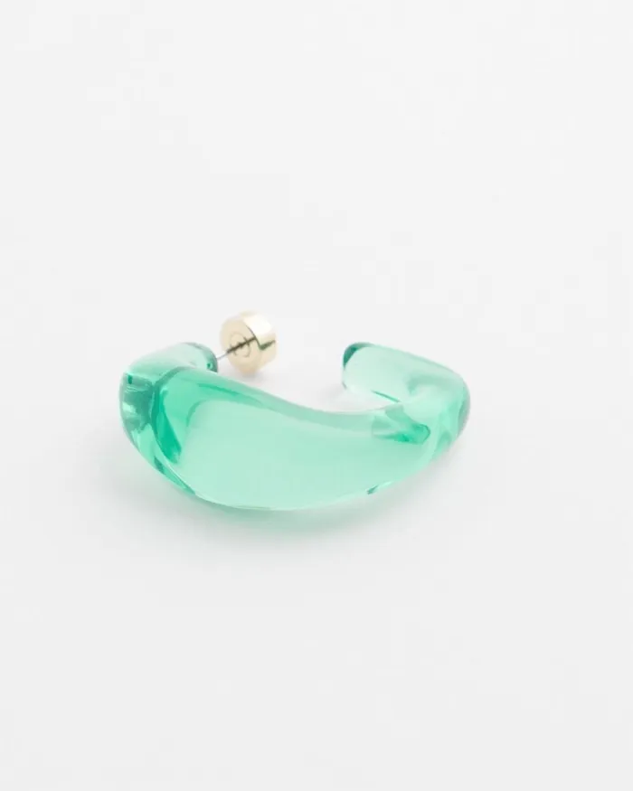Chico039s Earrings No Droop Green Lucite Square Hoops Grassy Green 8211 Shoes and Accessories