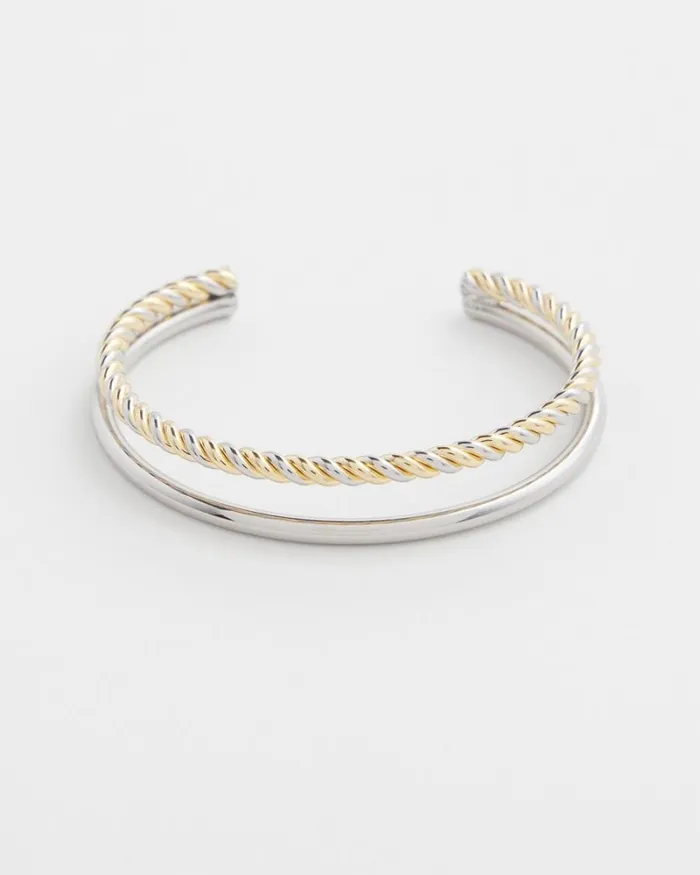 Chico039s Everyday Jewelry Mixed Metal Cuff Bracelet Mixed Metals 8211 Shoes and Accessories Chico039s Everyday Jewelry Mixed Metal Cuff Bracelet Mixed Metals 8211 Shoes and Accessories