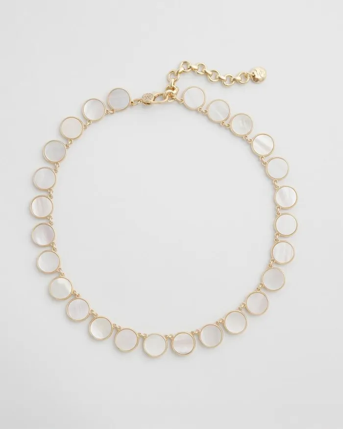Chico039s Everyday Jewelry Reversible Mother Of Pearl Necklace Gold 8211 Shoes and Accessories Chico039s Everyday Jewelry Reversible Mother Of Pearl Necklace Gold 8211 Shoes and Accessories