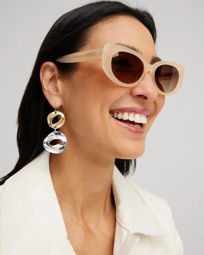 Chico039s Eyewear Nude Cateye Sunglasses Nude 8211 Shoes and Accessories