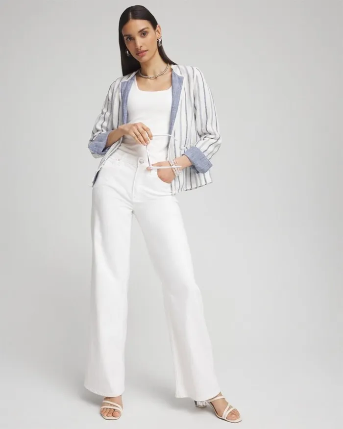 Chico039s Jackets and Coats Stripe Linen Frayed Jacket Alabaster 8211 Clothing Chico039s Jackets and Coats Stripe Linen Frayed Jacket Alabaster 8211 Clothing