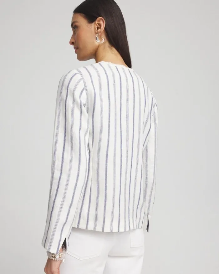 Chico039s Jackets and Coats Stripe Linen Frayed Jacket Alabaster 8211 Clothing Chico039s Jackets and Coats Stripe Linen Frayed Jacket Alabaster 8211 Clothing