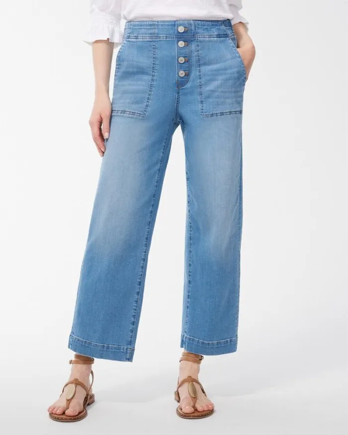 Chico039s Jeans and Denim PullOn Wide Leg Ankle Jeans Amilla Indigo 8211 Clothing Chico039s Jeans and Denim PullOn Wide Leg Ankle Jeans Amilla Indigo 8211 Clothing