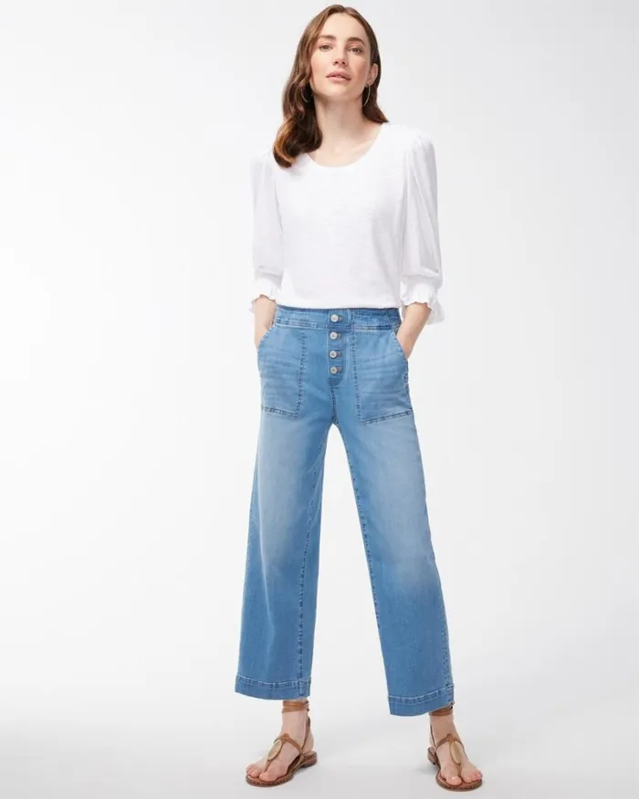 Chico039s Jeans and Denim PullOn Wide Leg Ankle Jeans Amilla Indigo 8211 Clothing Chico039s Jeans and Denim PullOn Wide Leg Ankle Jeans Amilla Indigo 8211 Clothing