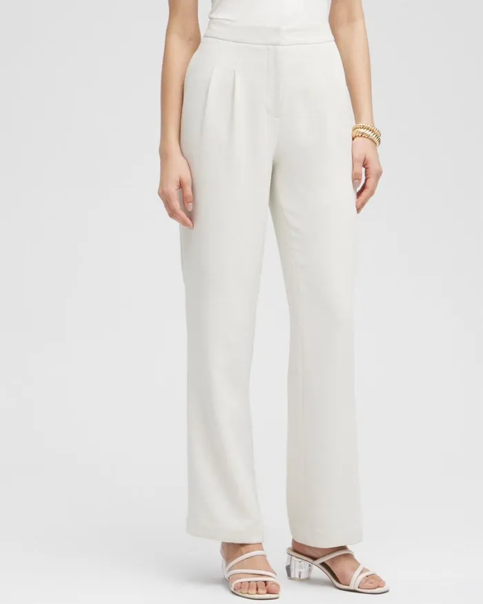 Chico039s Pants Black Label Pleated Trousers Fresh Cream 8211 Clothing