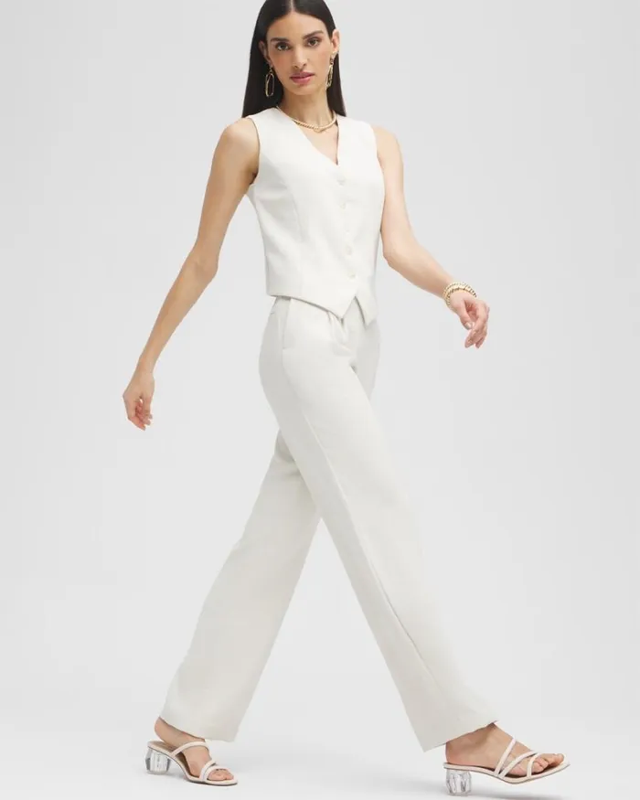 Chico039s Pants Black Label Pleated Trousers Fresh Cream 8211 Clothing