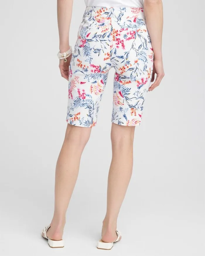 Chico039s Pants Brigitte 10034 Sea Life Print Shorts Alabaster 8211 Clothing