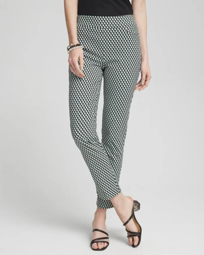 Chico039s Pants Brigitte Dot Grid Ankle Pants Blackalabaster 8211 Clothing