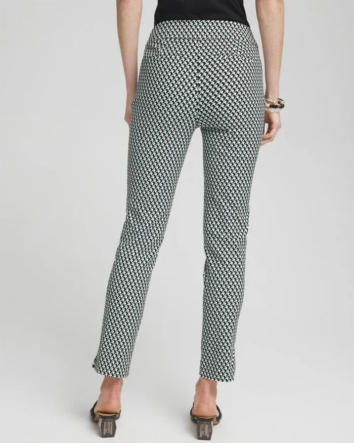 Chico039s Pants Brigitte Dot Grid Ankle Pants Blackalabaster 8211 Clothing