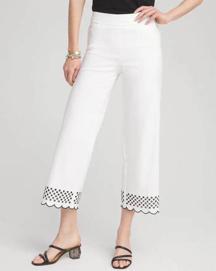 Chico039s Pants Brigitte Embroidered Wide Leg Cropped Pants Alabasterblack 8211 Clothing Chico039s Pants Brigitte Embroidered Wide Leg Cropped Pants Alabasterblack 8211 Clothing