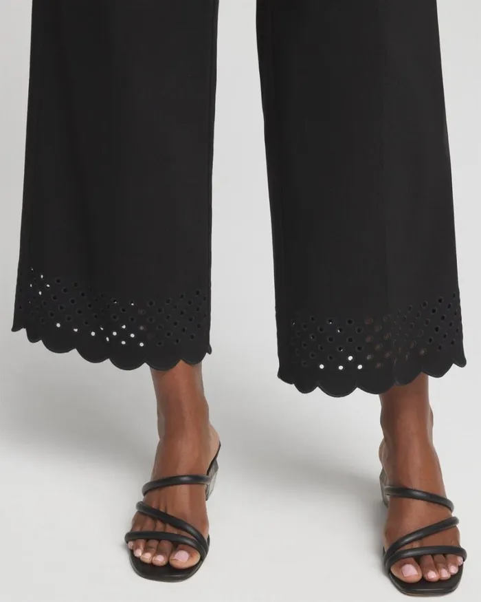 Chico039s Pants Brigitte Embroidered Wide Leg Cropped Pants Alabasterblack 8211 Clothing Chico039s Pants Brigitte Embroidered Wide Leg Cropped Pants Alabasterblack 8211 Clothing