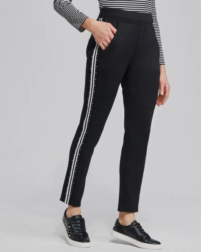 Chico039s Pants Zenergy Studded Double Knit Pants Black 8211 Clothing