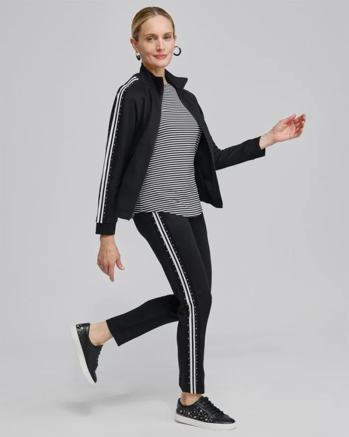 Chico039s Pants Zenergy Studded Double Knit Pants Black 8211 Clothing