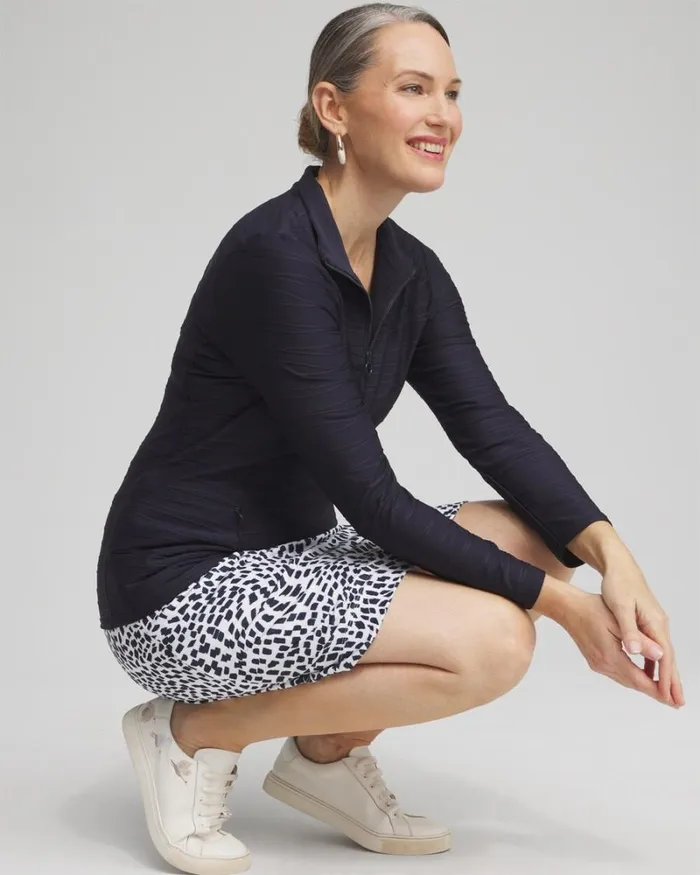 Chico039s Pants Zenergy UPF Knit Square Dots Skort Classic Navy 8211 Clothing