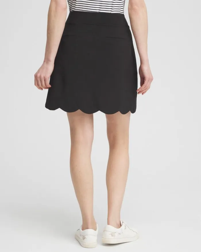 Chico039s Pants Zenergy UPF Neema Scallop Hem Skort Black 8211 Clothing