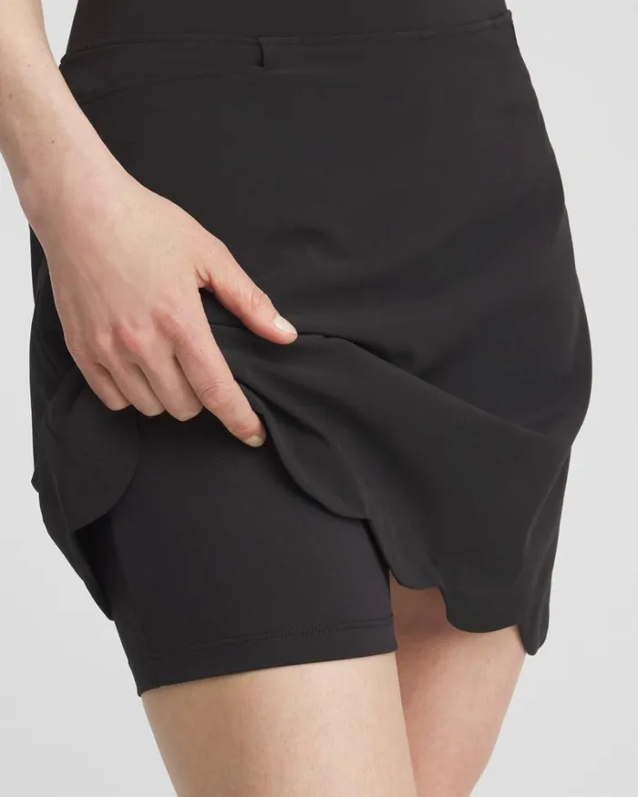 Chico039s Pants Zenergy UPF Neema Scallop Hem Skort Black 8211 Clothing