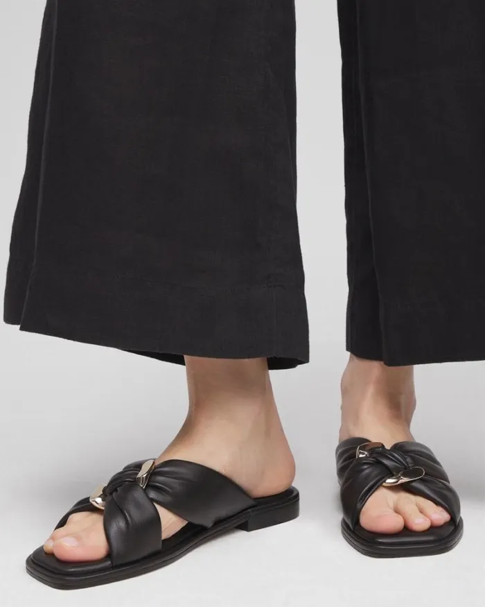 Chico039s Shoes Black Leather Sandals Black 8211 Shoes and Accessories