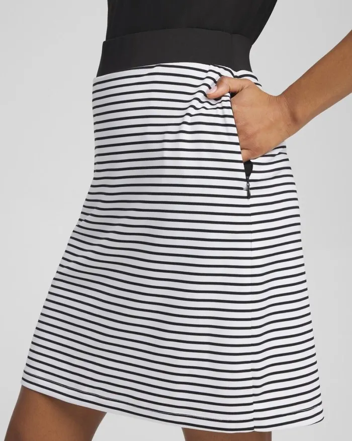 Chico039s Shorts Zenergy UPF Knit Stripe Skort Pink Bromeliad 8211 Clothing