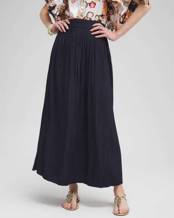 Chico039s Skirts Pullon Maxi Skirt Classic Navy 8211 Clothing