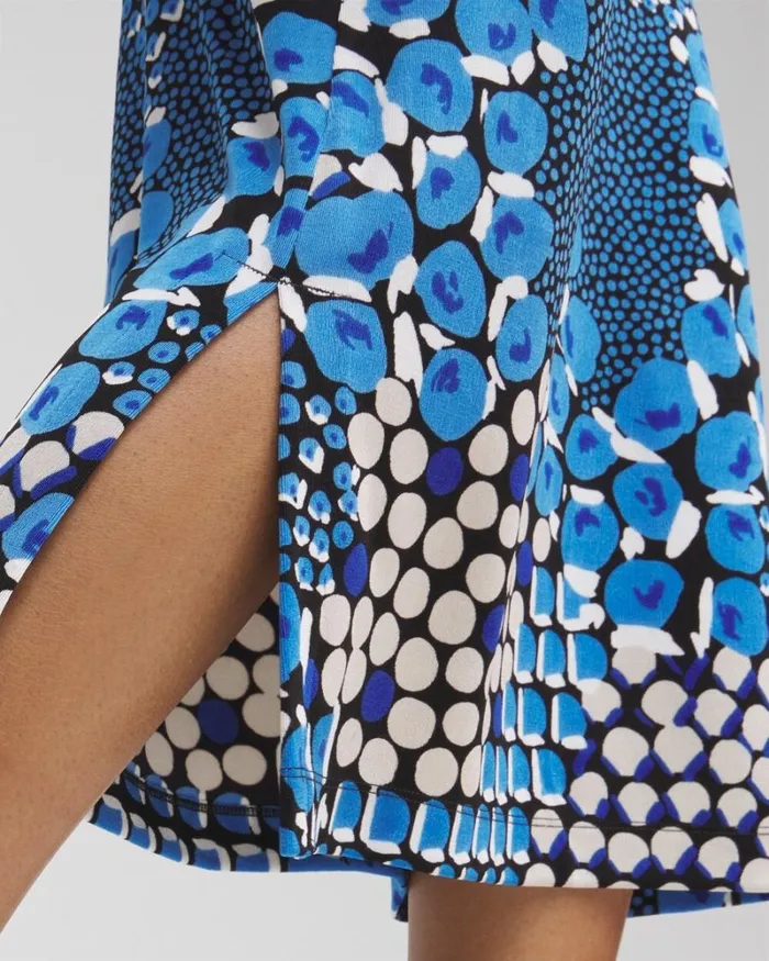 Chico039s Skirts Travelers Mixed Dots Midi Skirt Intense Azure 8211 Clothing