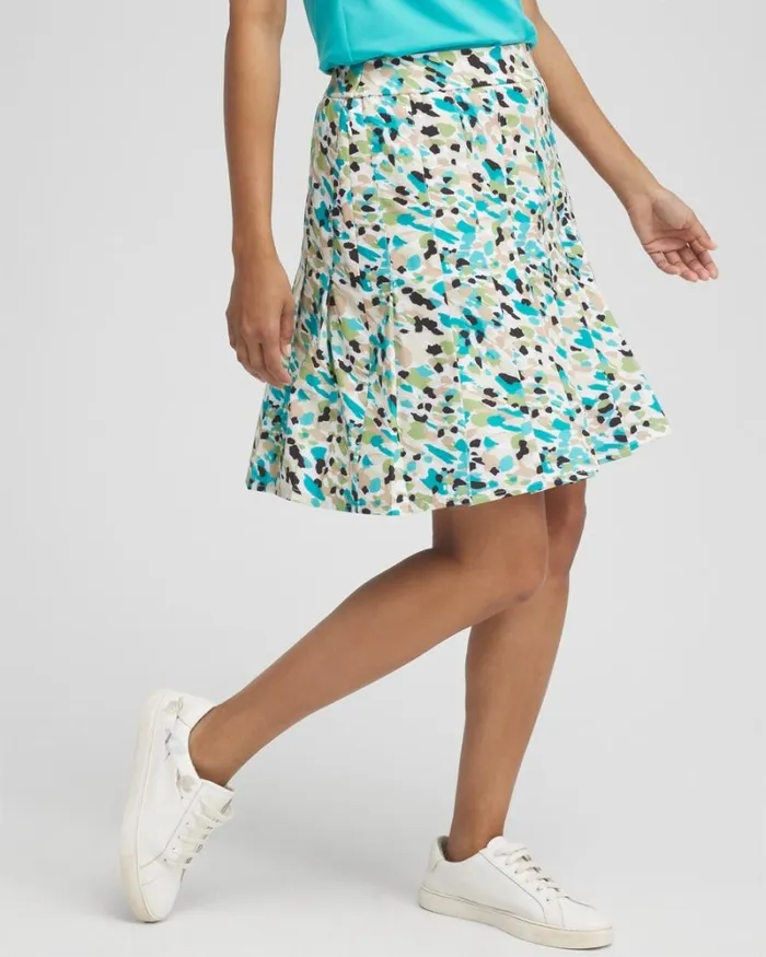 Chico039s Skirts Zenergy UPF Neema Pleated Skort Oceano 8211 Clothing