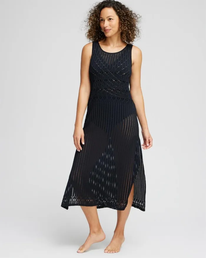 Chico039s Swim Gottex Swim Coverup Dress Black 8211 Clothing
