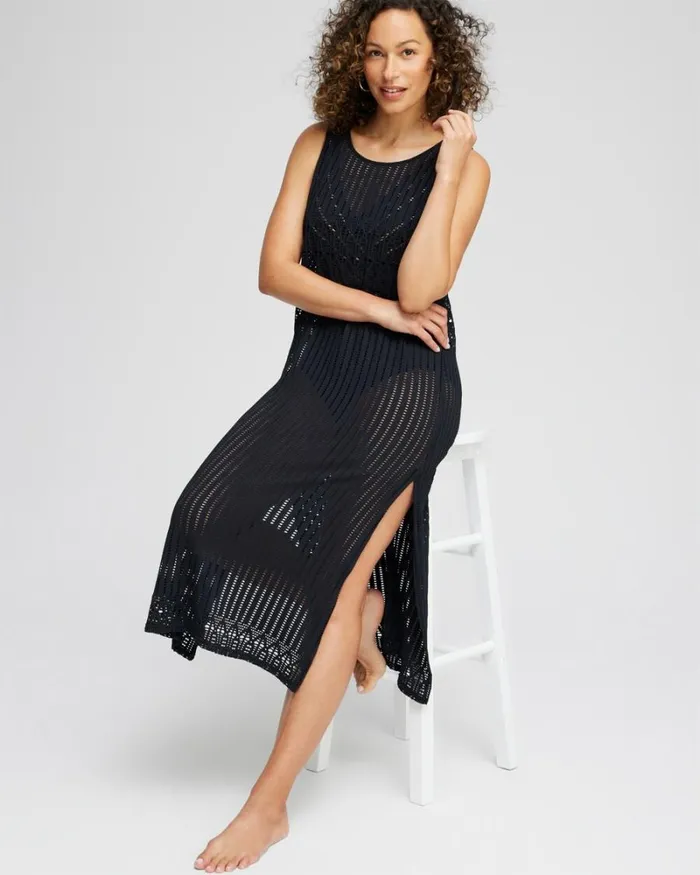 Chico039s Swim Gottex Swim Coverup Dress Black 8211 Clothing
