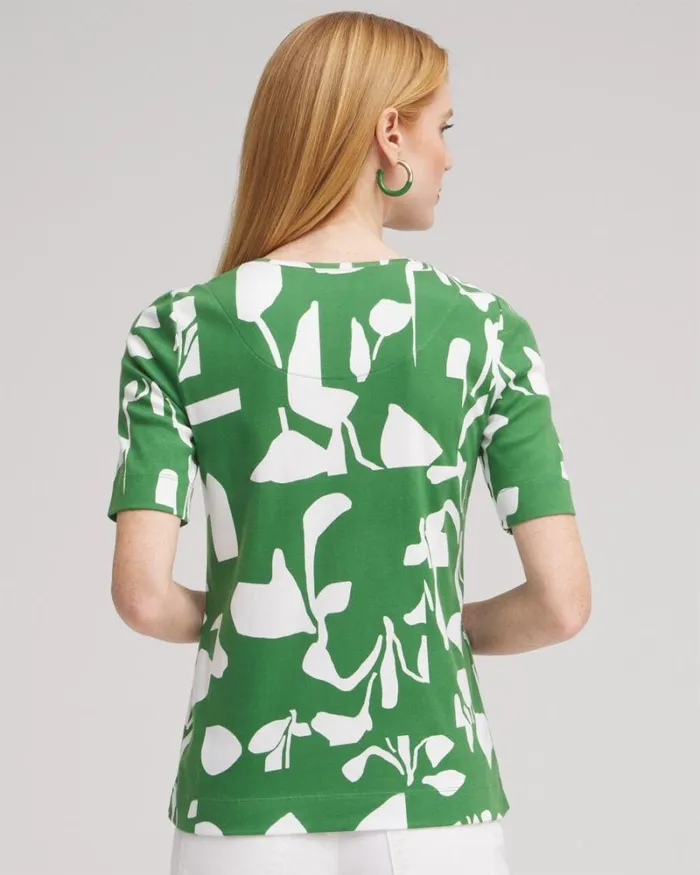 Chico039s Tops Abstract Everyday Elbow Sleeve Tee Verdant Green 8211 Clothing Chico039s Tops Abstract Everyday Elbow Sleeve Tee Verdant Green 8211 Clothing