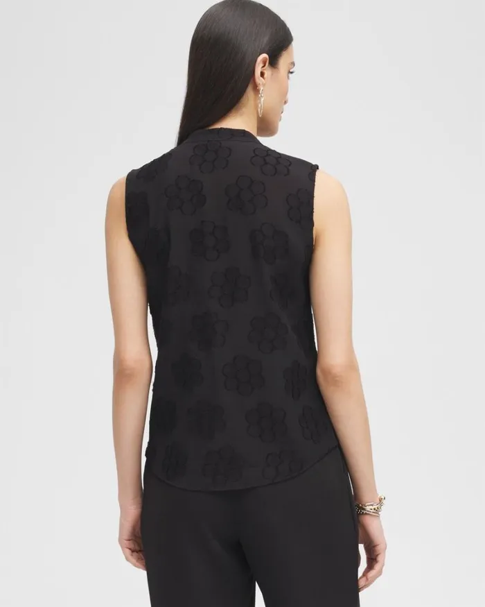 Chico039s Tops Black Label Ruffle Blouse Black 8211 Clothing
