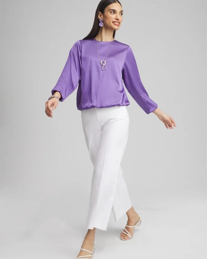 Chico039s Tops Bubble Hem Top Parisian Purple 8211 Clothing