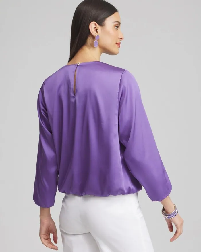 Chico039s Tops Bubble Hem Top Parisian Purple 8211 Clothing