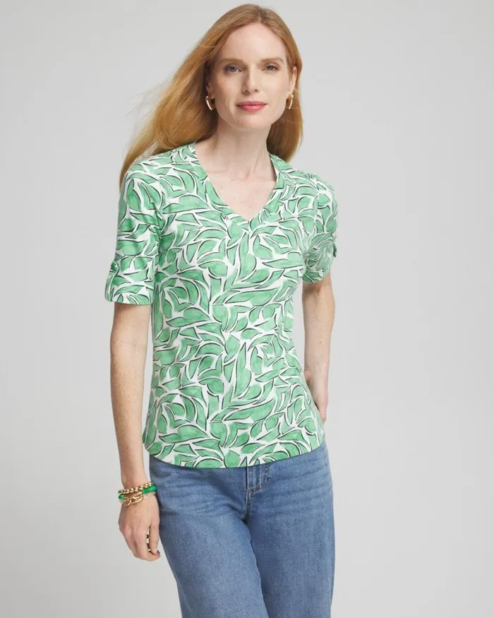 Chico039s Tops Modern Everyday Vneck Tee Grassy Green 8211 Clothing