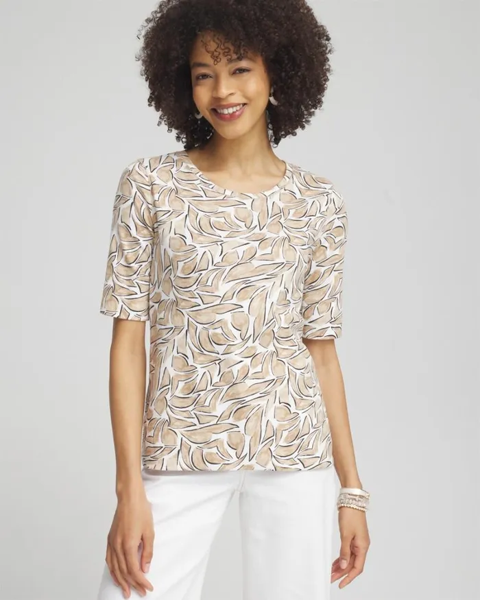 Chico039s Tops Modern Jewel Neck Tee Sycamore 8211 Clothing