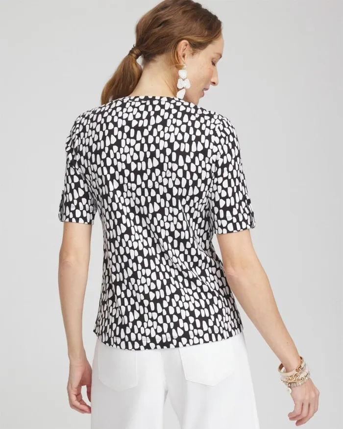 Chico039s Tops Pebbles Everyday Vneck Tee Black 8211 Clothing