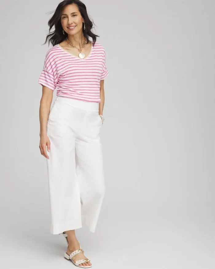 Chico039s Tops Pink Stripe Sweater Trim Linen Tee Delightful Pink 8211 Clothing Chico039s Tops Pink Stripe Sweater Trim Linen Tee Delightful Pink 8211 Clothing